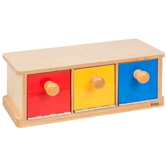 Niehuis Montessori Box With Bins Age 1+ 蒙特梭利教具- 3色帶抓手抽屜組