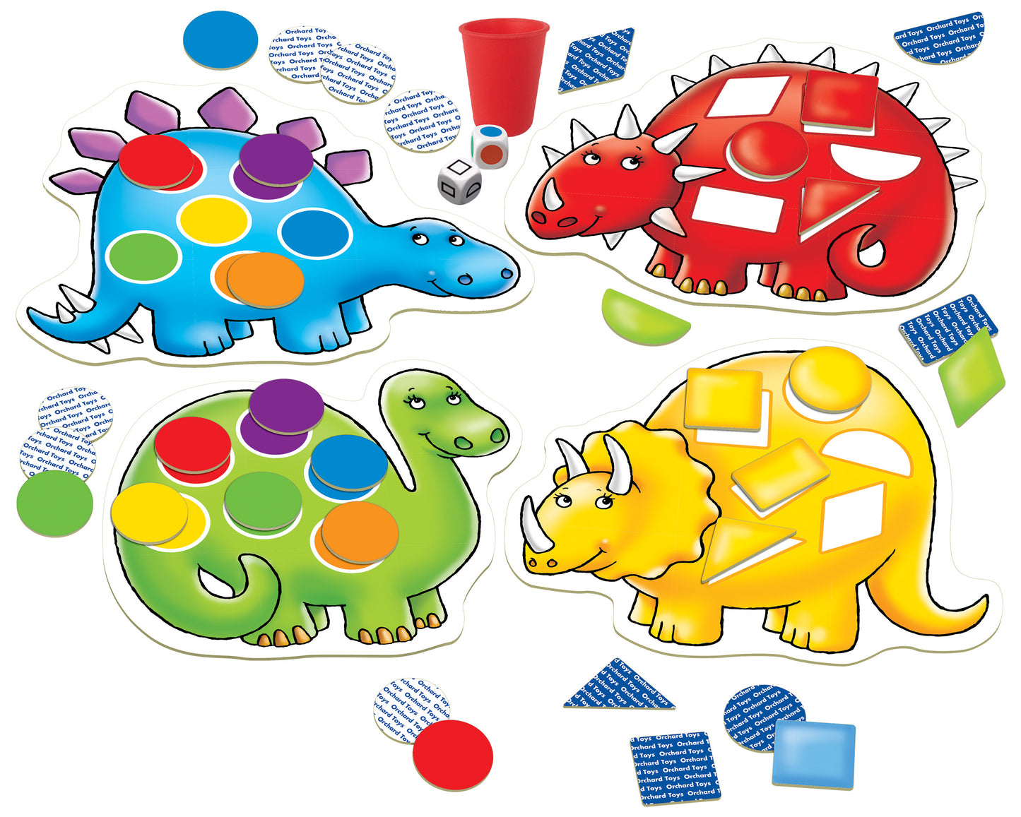 Orchard Toys Dotty Dinosaurs Shape and Colour Matching Game