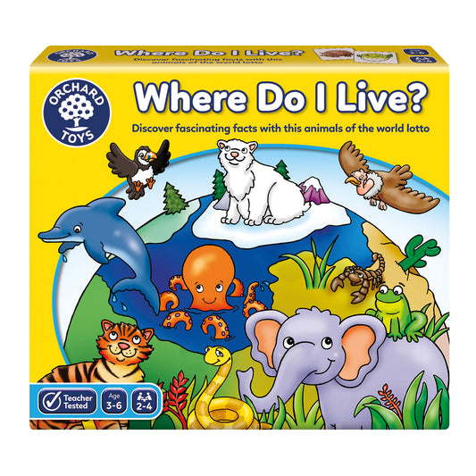 Orchard Toys Where Do I Live? Animals of The World Lotto Game
