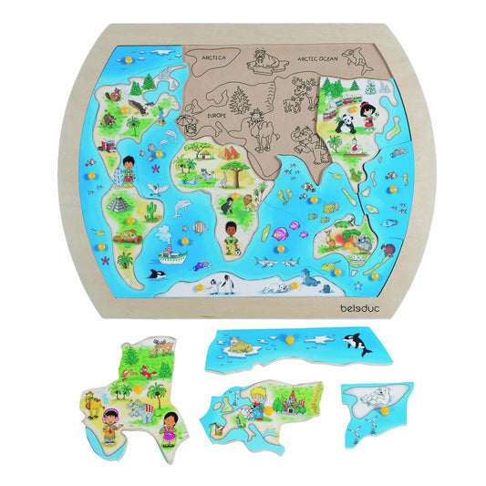 Beleduc One World Frame Puzzle 同一個世界的兒童-找找看木框拼圖