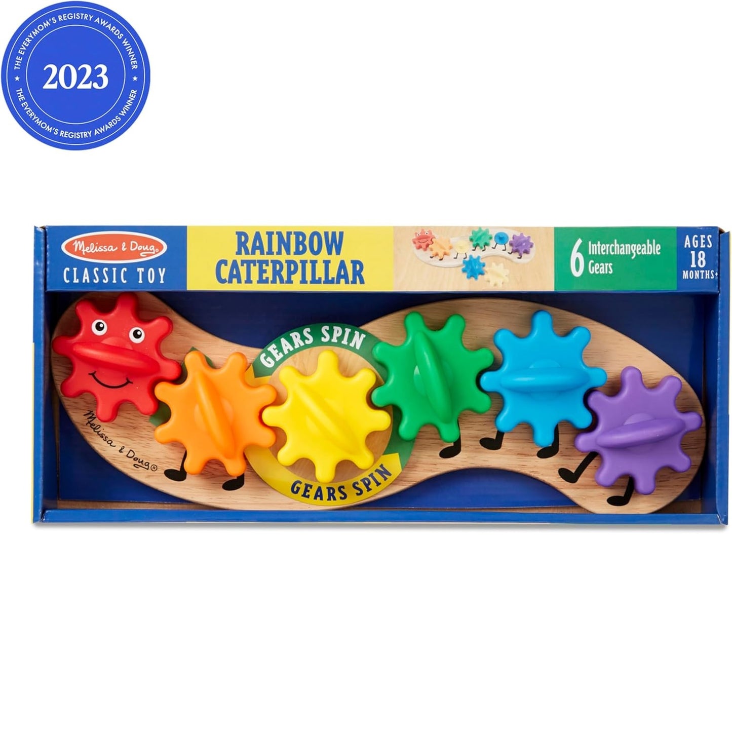 Melissa & Doug Rainbow Caterpillar Gear Toy 彩色毛毛蟲齒輪玩具