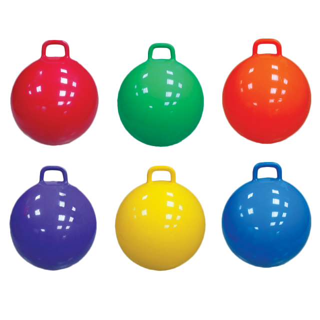 Hopper Ball with Square Handle Assorted Color Set of 6色跳跳球