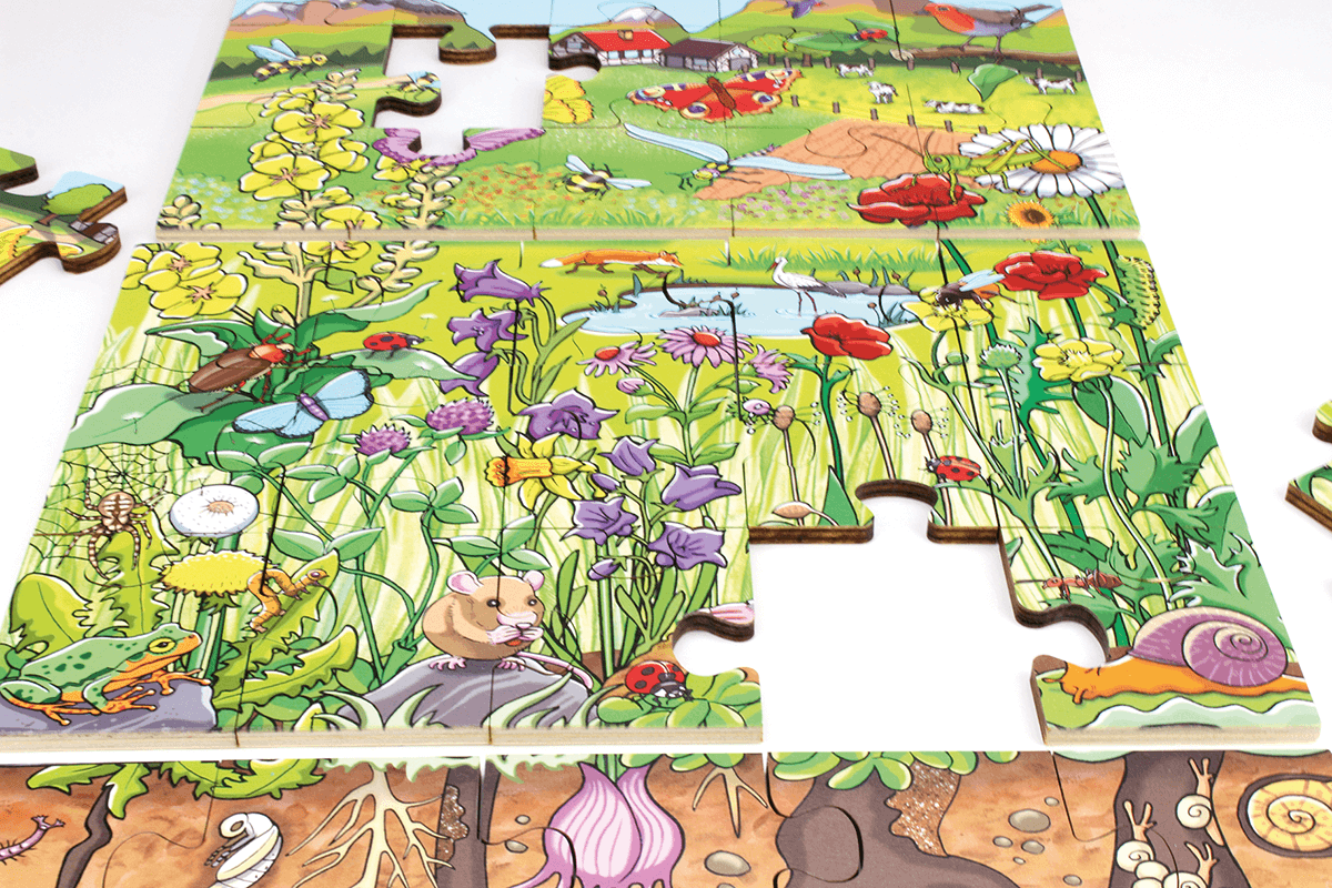 Beleduc Floor Puzzle Discover the Flower Meadow 探索花草甸找找看大號拼圖