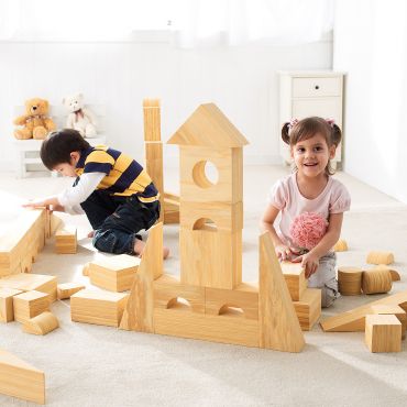 8cm Softwood Blocks (56 pcs) Weplay軟質木紋積木8cm-56件組