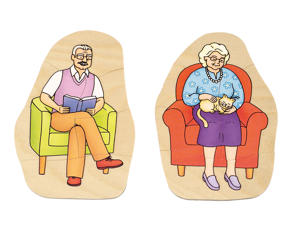 Beleduc Layer-Puzzle Grandma and Grandpa 人的成長多層情景找找看拼圖
