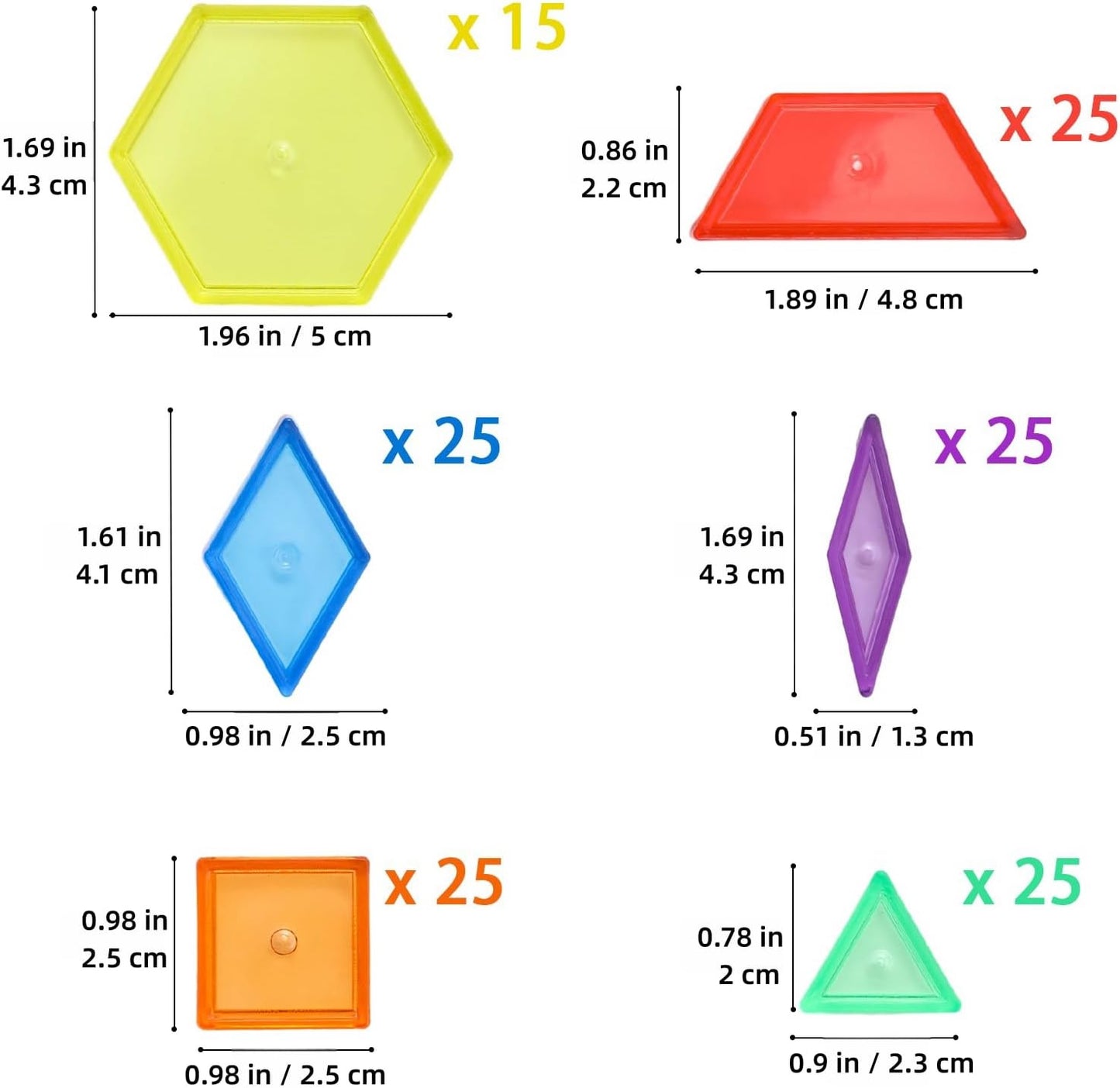 Transparent Pattern Blocks 140 Pieces 透明形狀塊 140個