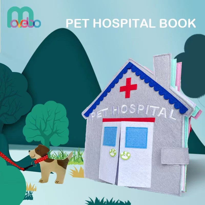 MOVEBO Pet Hospital Quiet Book Cloth Book 寵物醫院啟蒙玩具布書