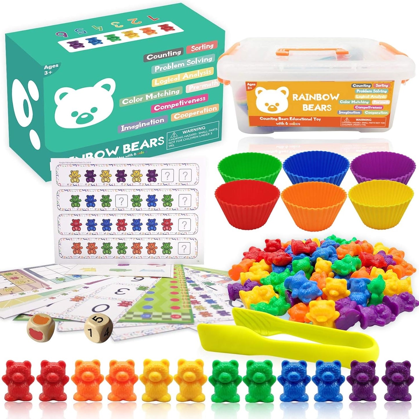 Rainbow Counting Bears Playset 彩色數數小熊幼兒遊戲套裝