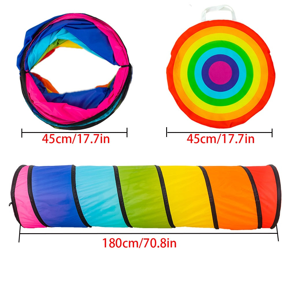 Rainbow Pop-Up Foldable Play Tunnel 可折式七彩爬行隧道 180cm