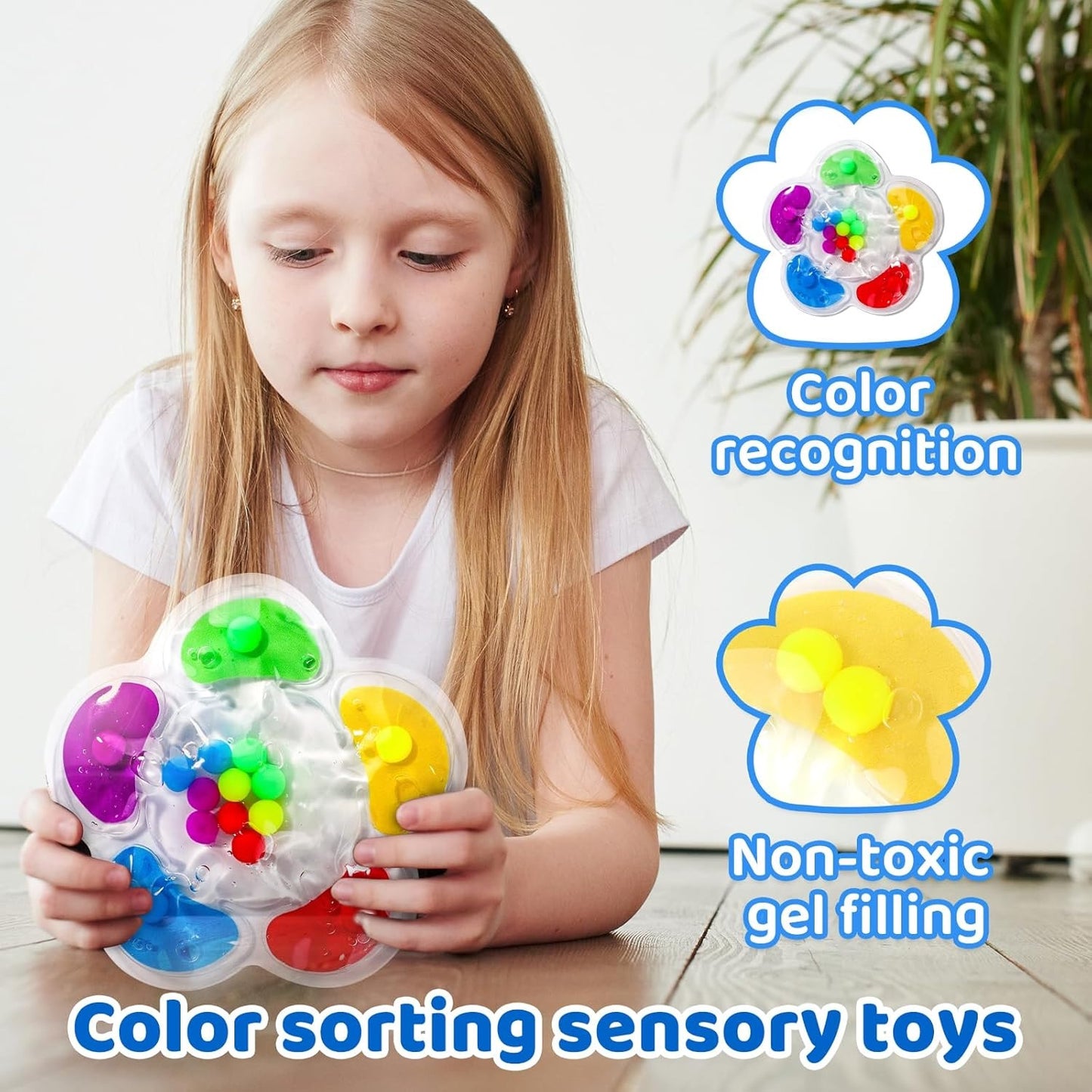 Colour Sorting Sensory Squishy Flower 顏色分類感官柔軟花玩具