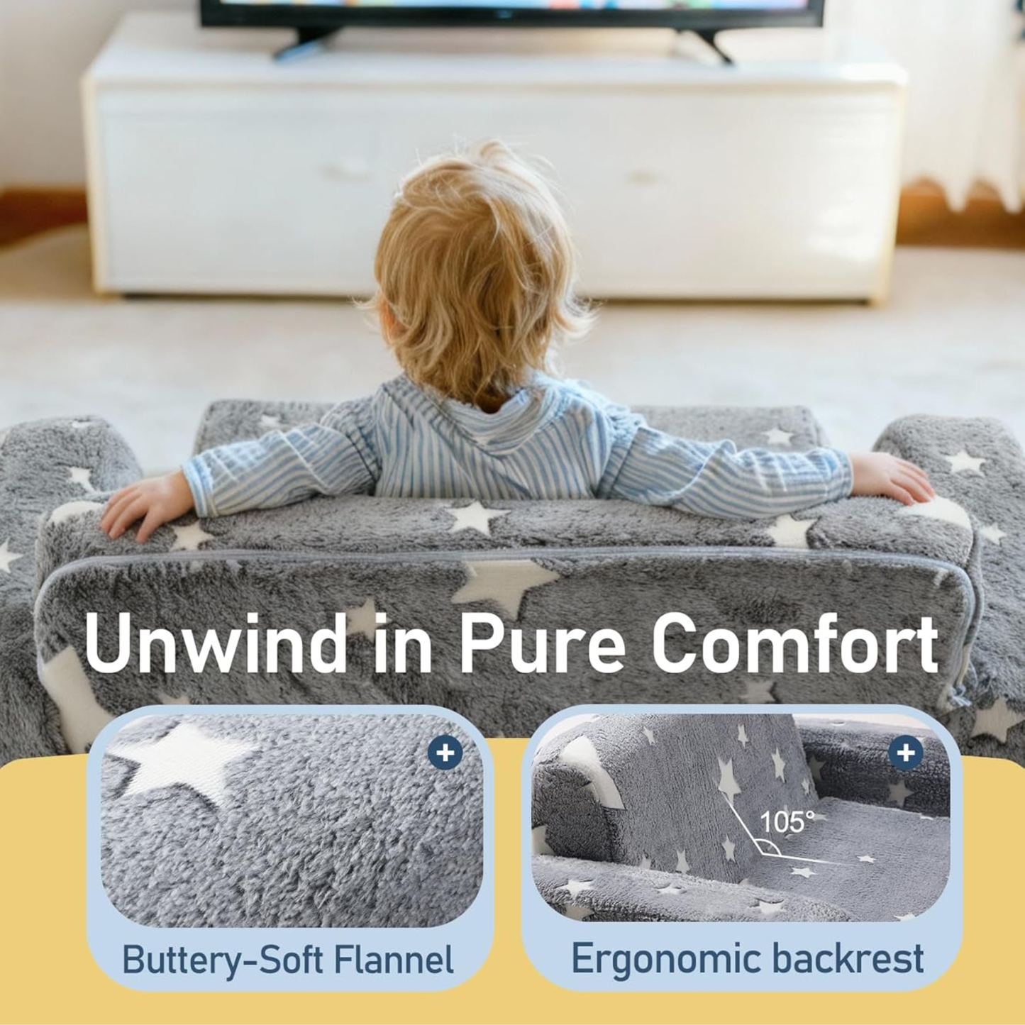Extra-Wide 3-in-1 Convertible Kids Play Couch 超寬3合1變形兒童沙發