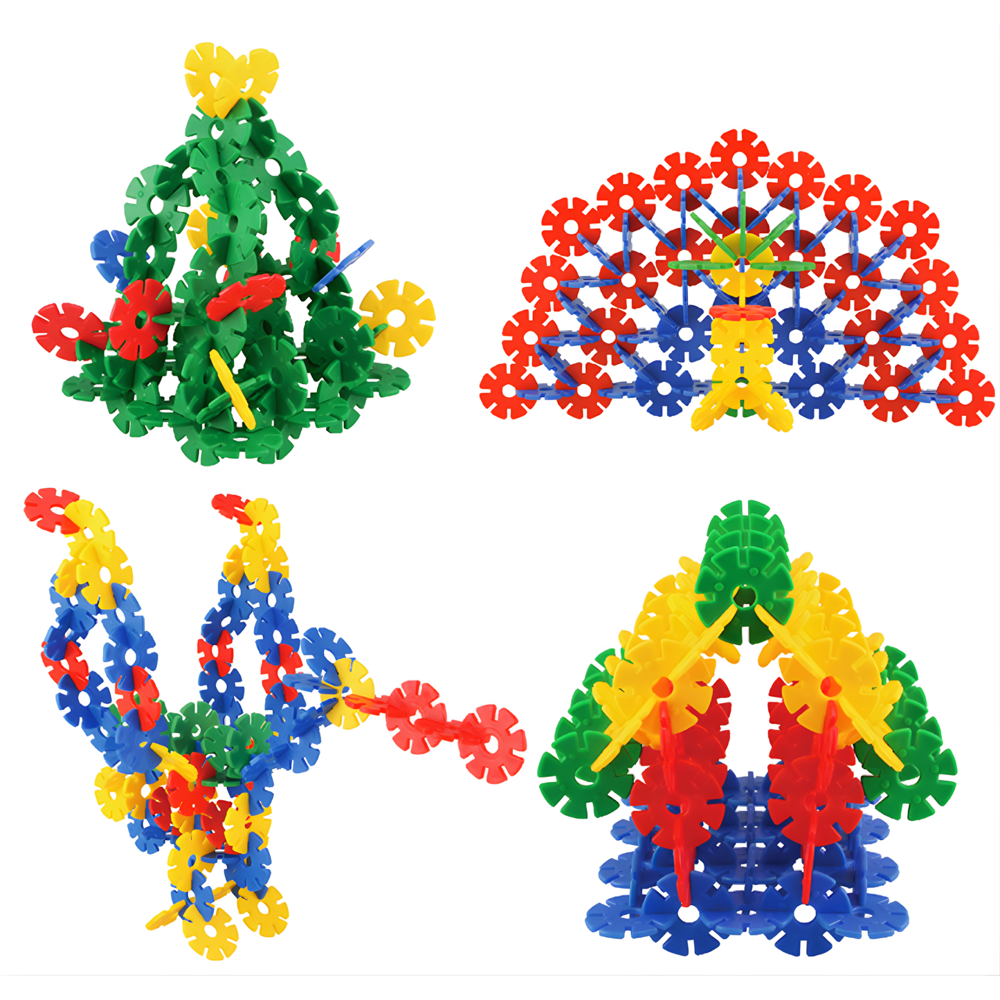 Snowflake Blocks 彩色幾何雪花片拼插積木套裝