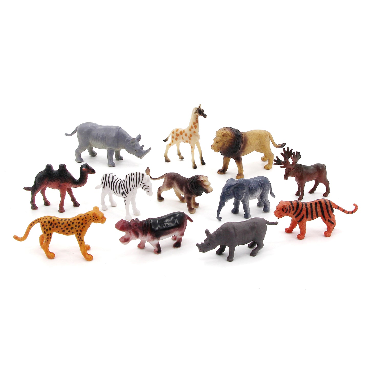 Wenno 6302 Wild Animals in Tube Set of 12 野生動物玩偶套裝