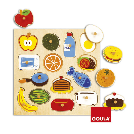 Goula Match-inside Food & Cookware Peg Puzzle 食物和廚具配對拼圖
