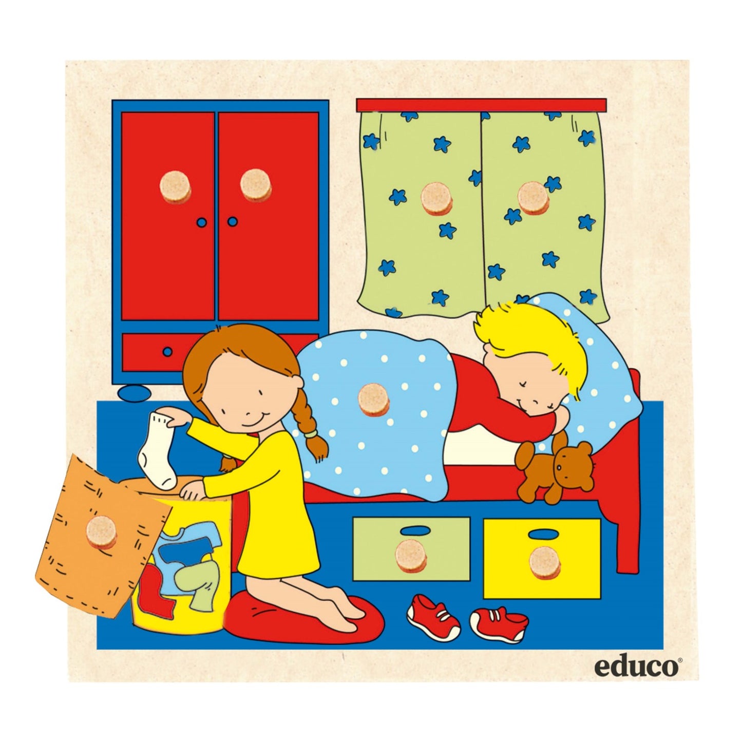 Educo Knob Puzzle Surprise - Bedroom 抓手拼圖遊戲-臥室
