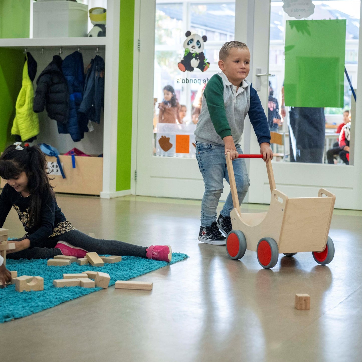 Educo Role Play Doll Pram Wood 角色扮演 嬰兒手推車