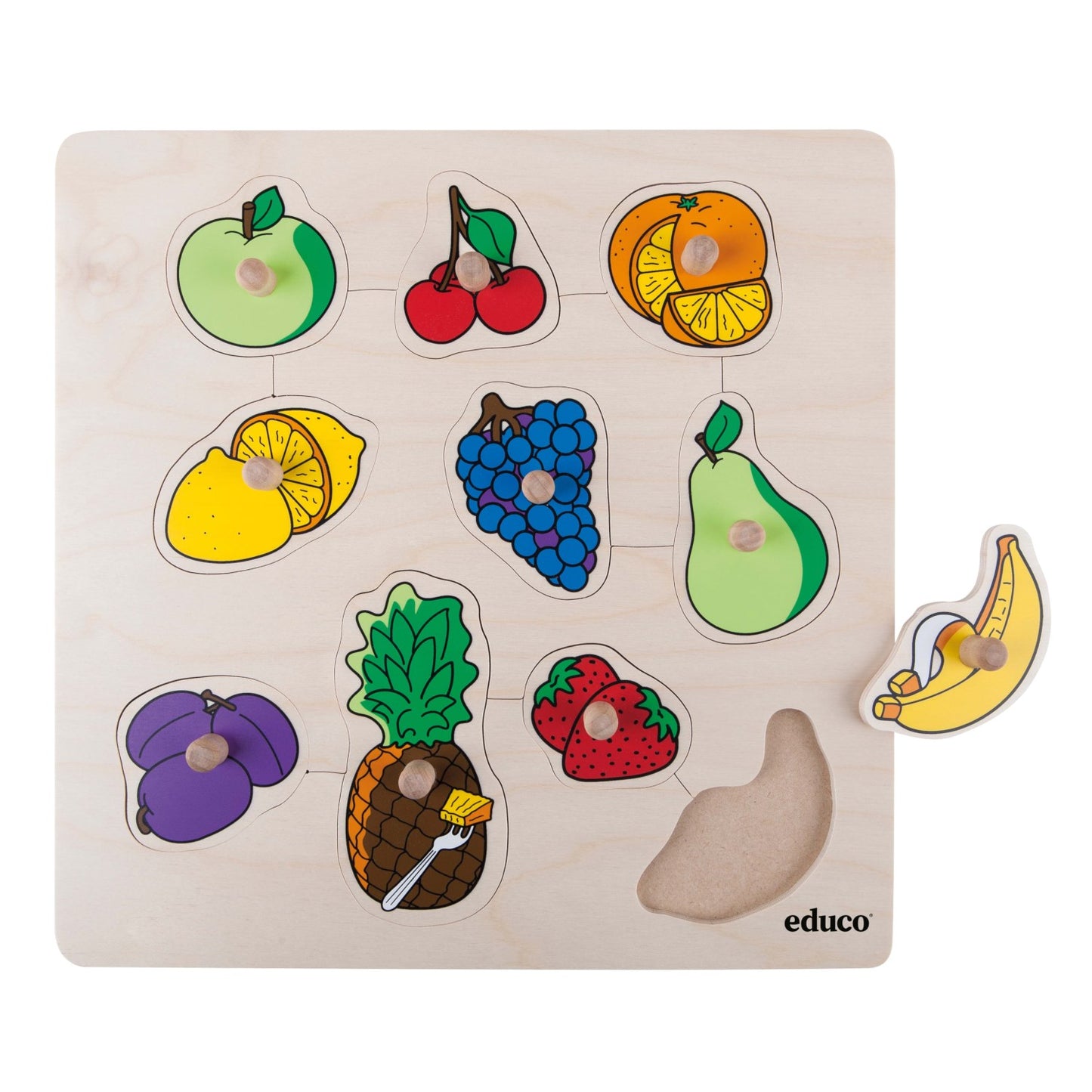 Educo Knob Puzzle - Fruit 抓手拼圖遊戲-水果