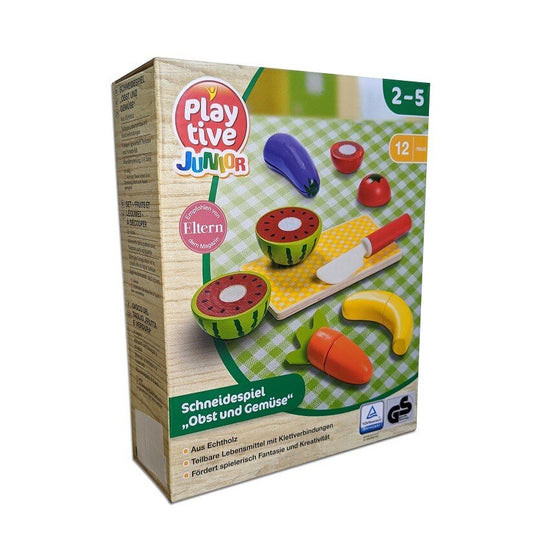 Playtive Junior Fruit and Veg Play Set 12 Pcs 木製蔬果切切12 件套裝