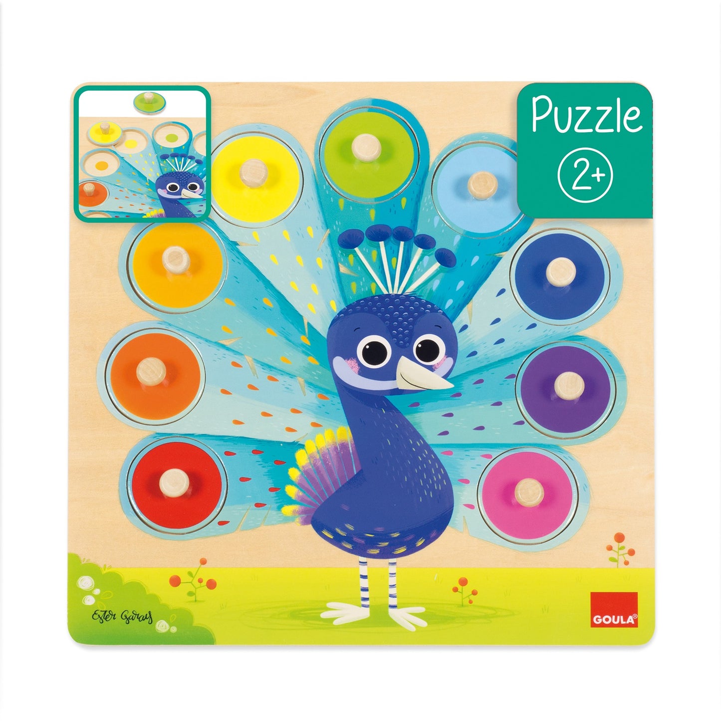 Goula Puzzle Pavo Real Color Peg Puzzle