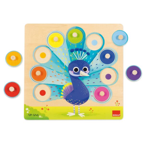 Goula Puzzle Pavo Real Color Peg Puzzle