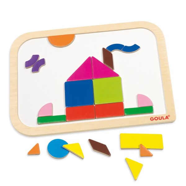 Goula Magnetic Shapes Creative Board with 12 Projects 磁性形狀拼圖板 -包含12個構圖遊戲