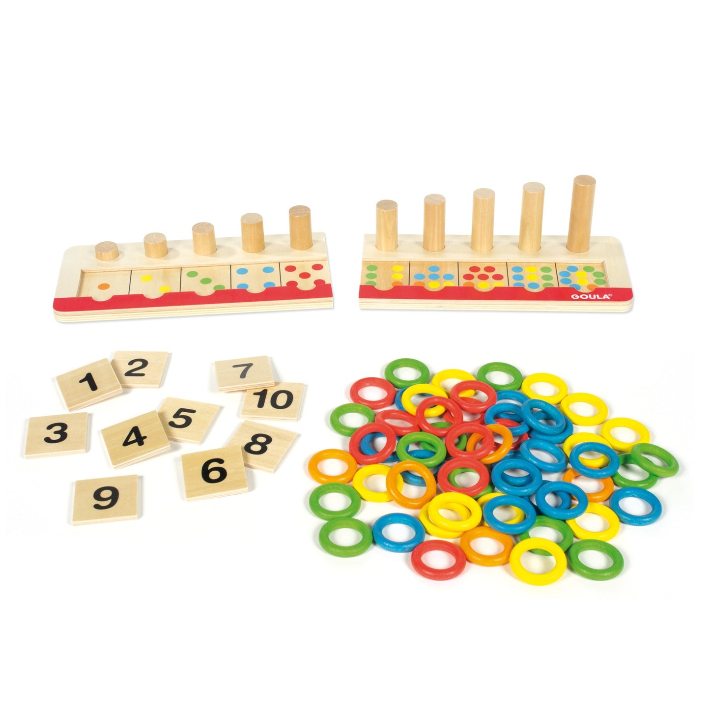 Goula Anillas Colores & Numbers Sorting & Pegging Game