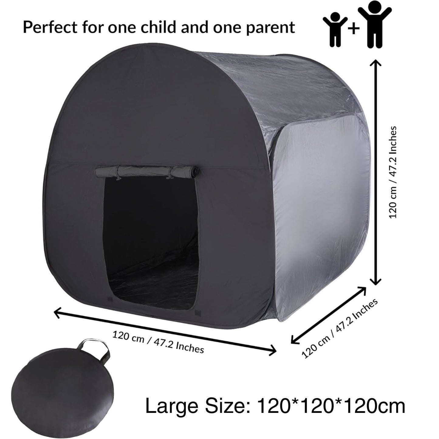 Blackout Sensory Tent - Calming Safe Haven & Dark Den for Kids 兒童避靜全黑感官帳篷
