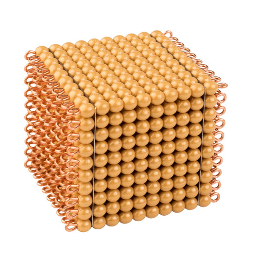 Kindermatic Montessoric One Golden Bead Cube of 1000 蒙特梭利 金色珠子正方體千方塊