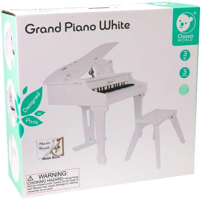 Classic World Electronic Grand Piano White 白色電子演奏鋼琴