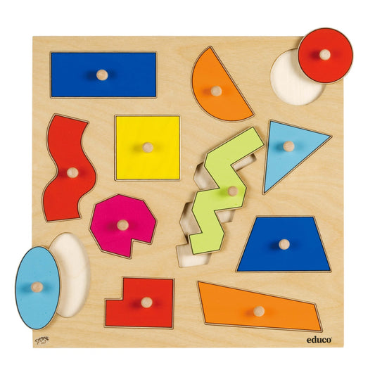 Educo Knob Puzzle - Geometric Shapes 抓手拼圖遊戲-幾何形狀塊
