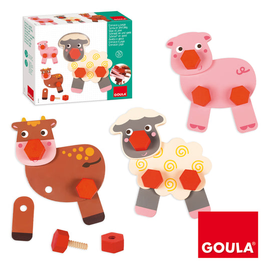 Goula Screw in and Play Farm Animals Fine Motor Game 農場動物-擰鏍絲小手肌訓練
