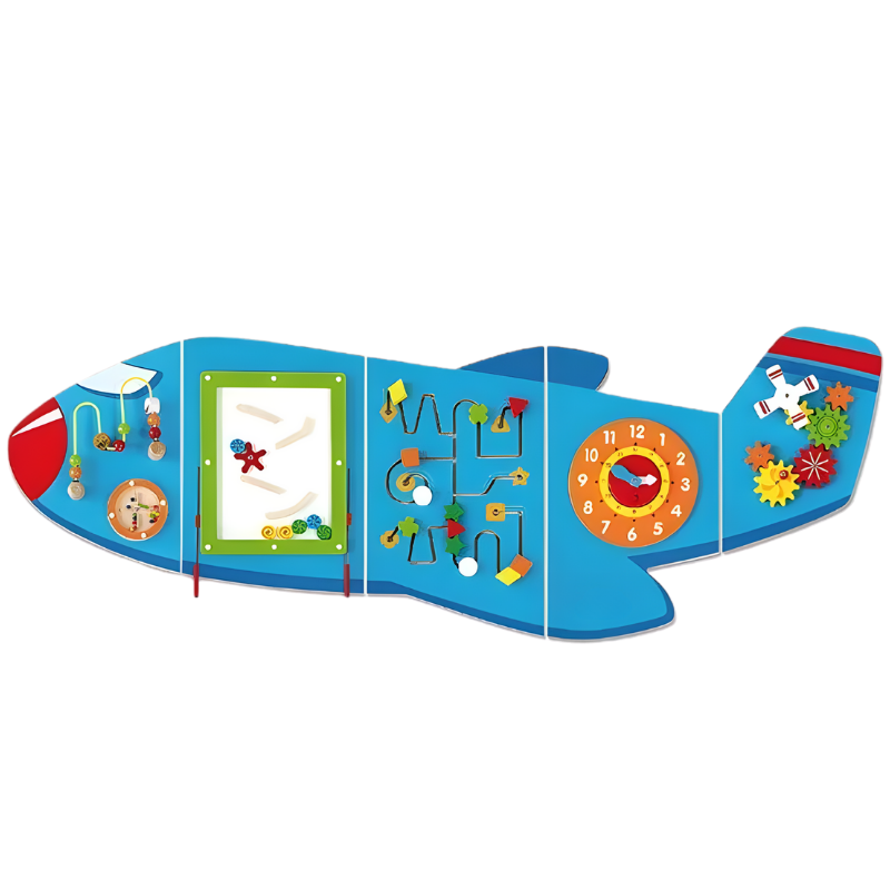 Play Wall Panel Toy Mega Airplane Design Sensory Busy Board – 1800x662mm 忙碌的飛機遊戲活動牆板