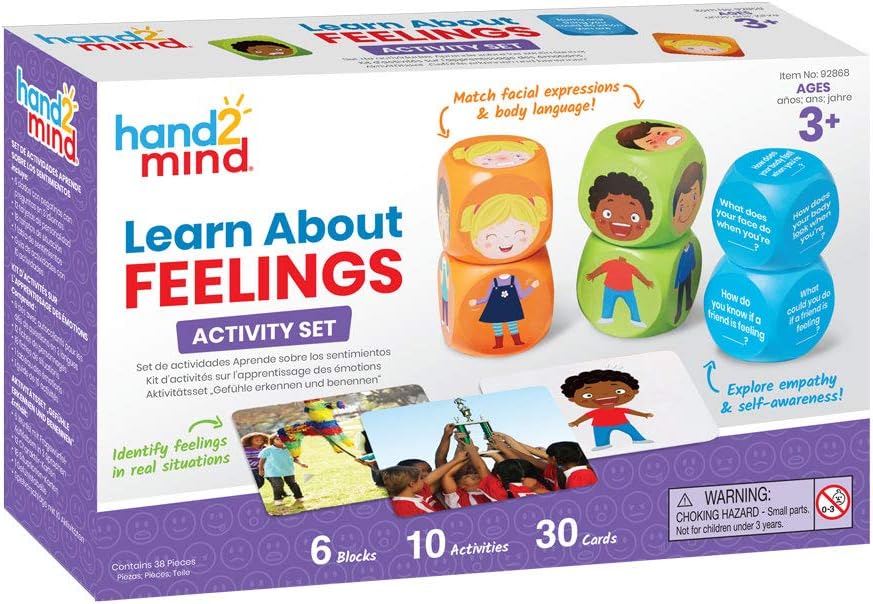 hand2mind Learn About Feelings Activity Set – Social-Emotional Learning (SEL) & Play Therapy Toys 認識情緒學習套組 — 兒童社交情緒學習 (SEL) 與遊戲治療教具