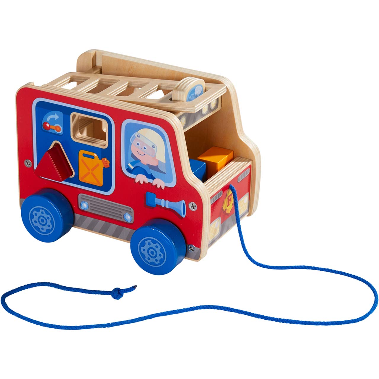 Haba Sorting and Pulling Fire Engine 形狀配對拖拉消防車