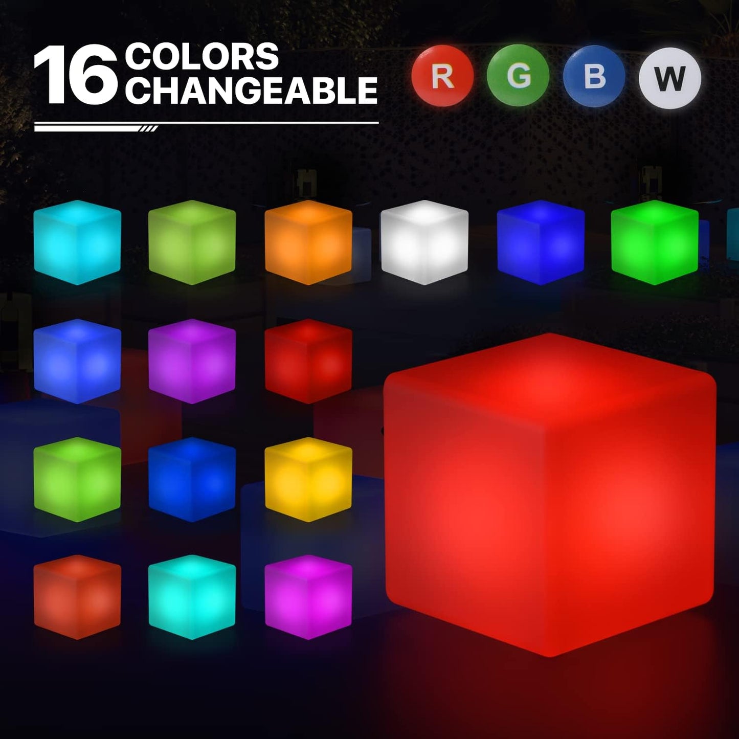 Kindermatic LED Cube Chair 16 Colors Changing Glow Stool with Remote 遙控16色變色發光椅