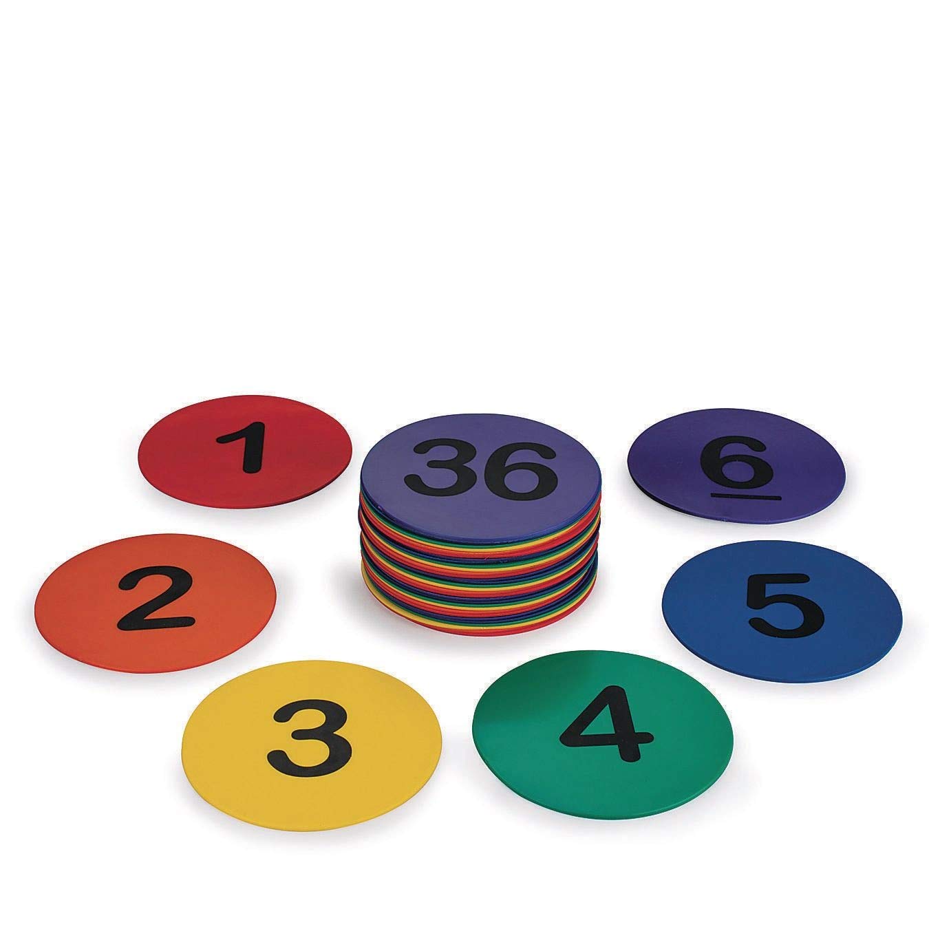 Numbered Anti-Skid Soft Round Spot Markers Set of 36塊裝數字標誌盤