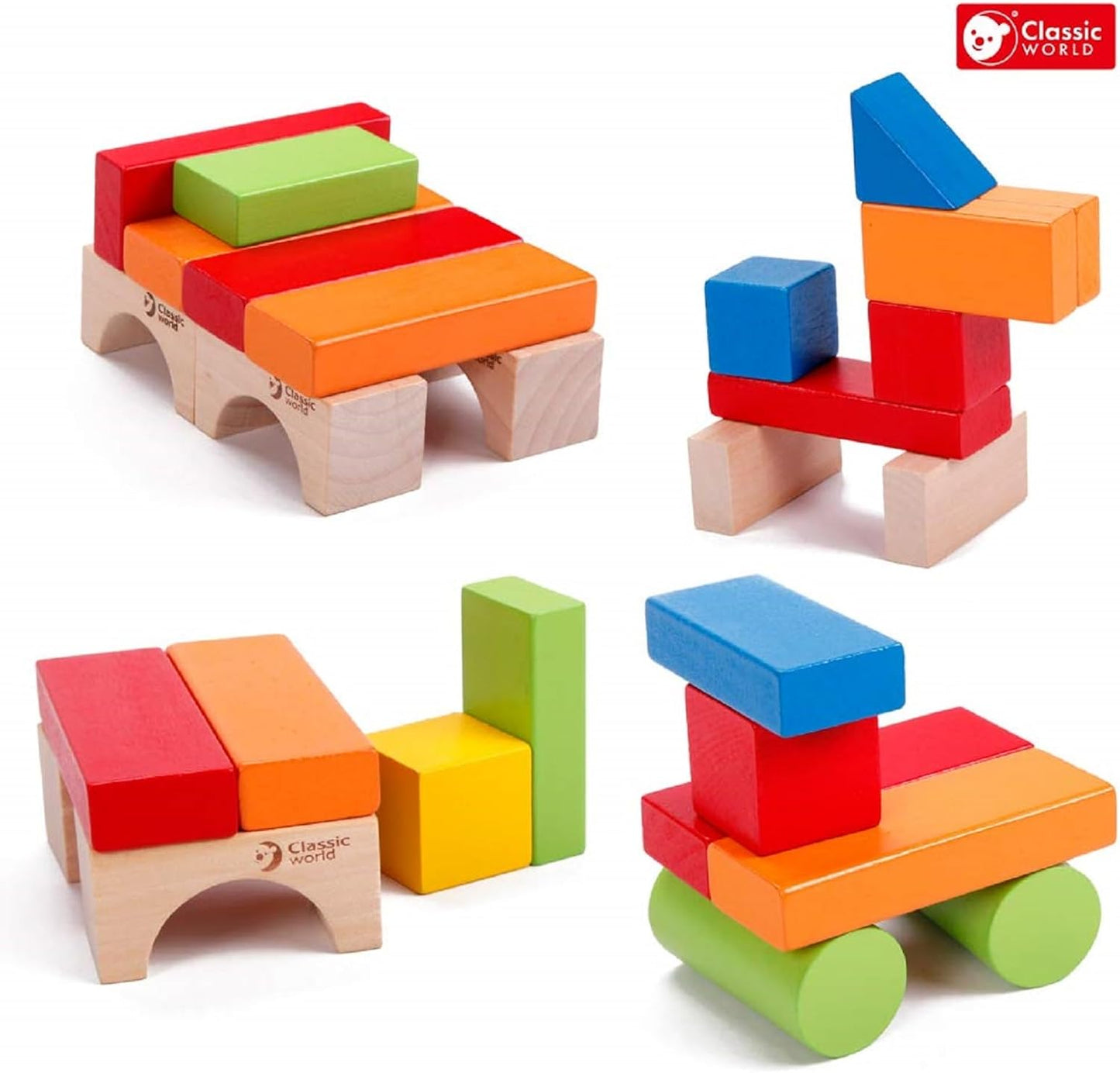 Classic World 100 Piece Wooden Building Blocks