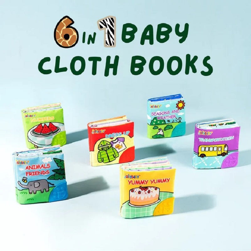 6 In 1 Baby Cloth Books 6合1嬰兒布書套裝