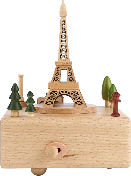 Wooden Music Box - Eiffel Tower 小車遊覽巴黎鐵塔 - 木製音樂盒