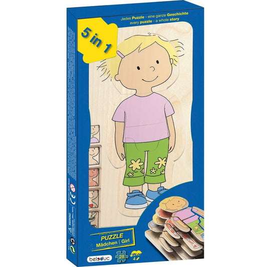 Beleduc 17128 Layer Puzzle 5 Pieces ‘Your Body’ for Girls