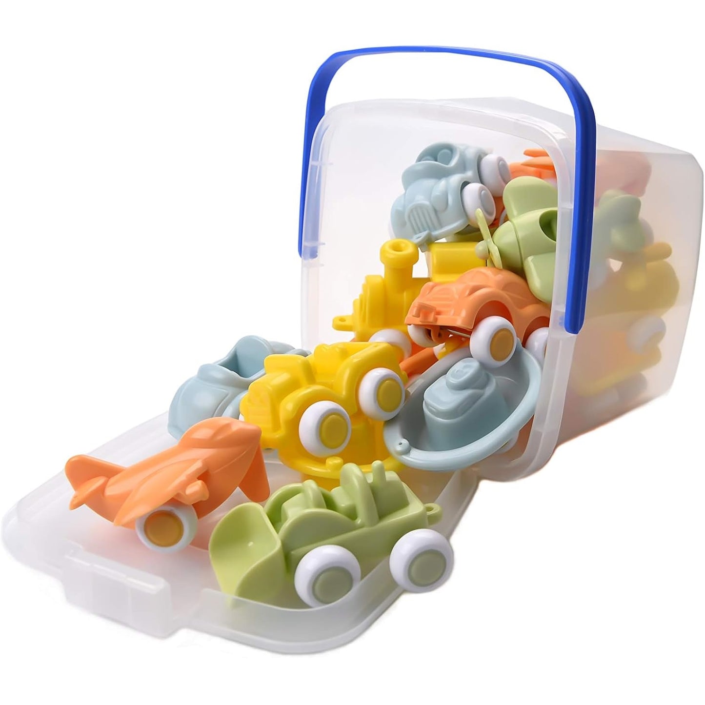 Viking Toys Ecoline Chubbies (10 Mod.) - 15 Pieces - Bucket 交通工具套裝15PCS