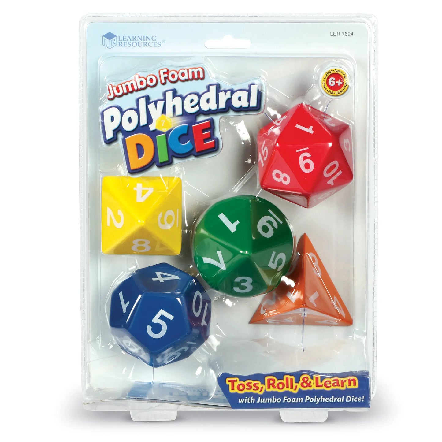 Learning Resources Jumbo Foam Polyhedral Dice (Set of 5) 加大版軟質多面骰子 5個裝