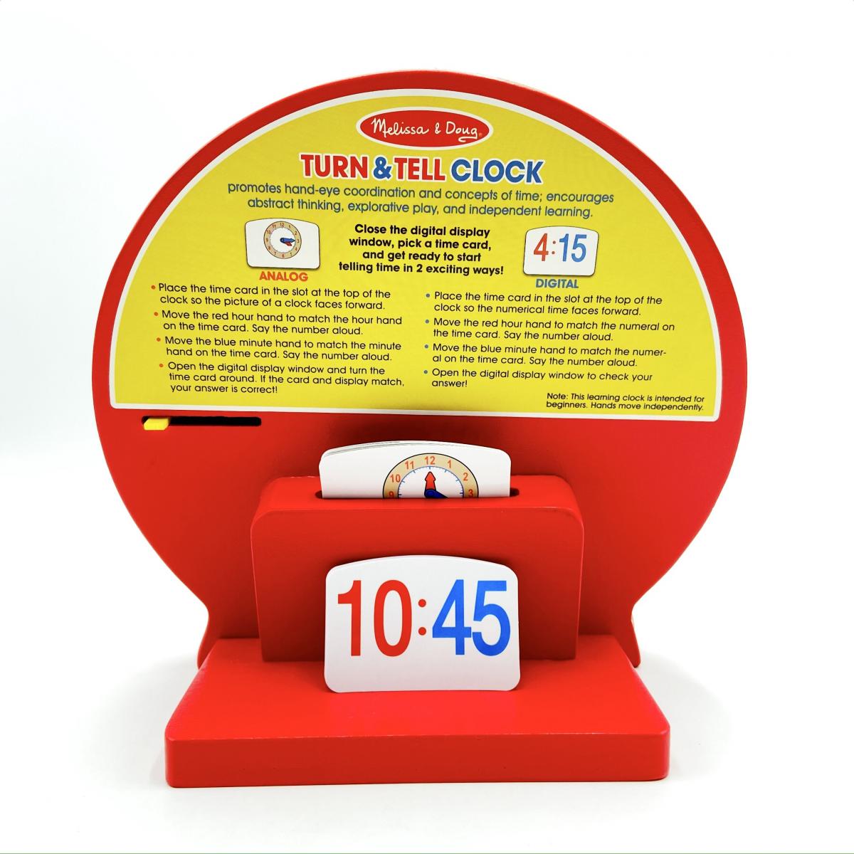Melissa & Doug Turn & Tell Wooden Learning Clock with Learning Card 木製時鐘教具配有遊戲圖咭