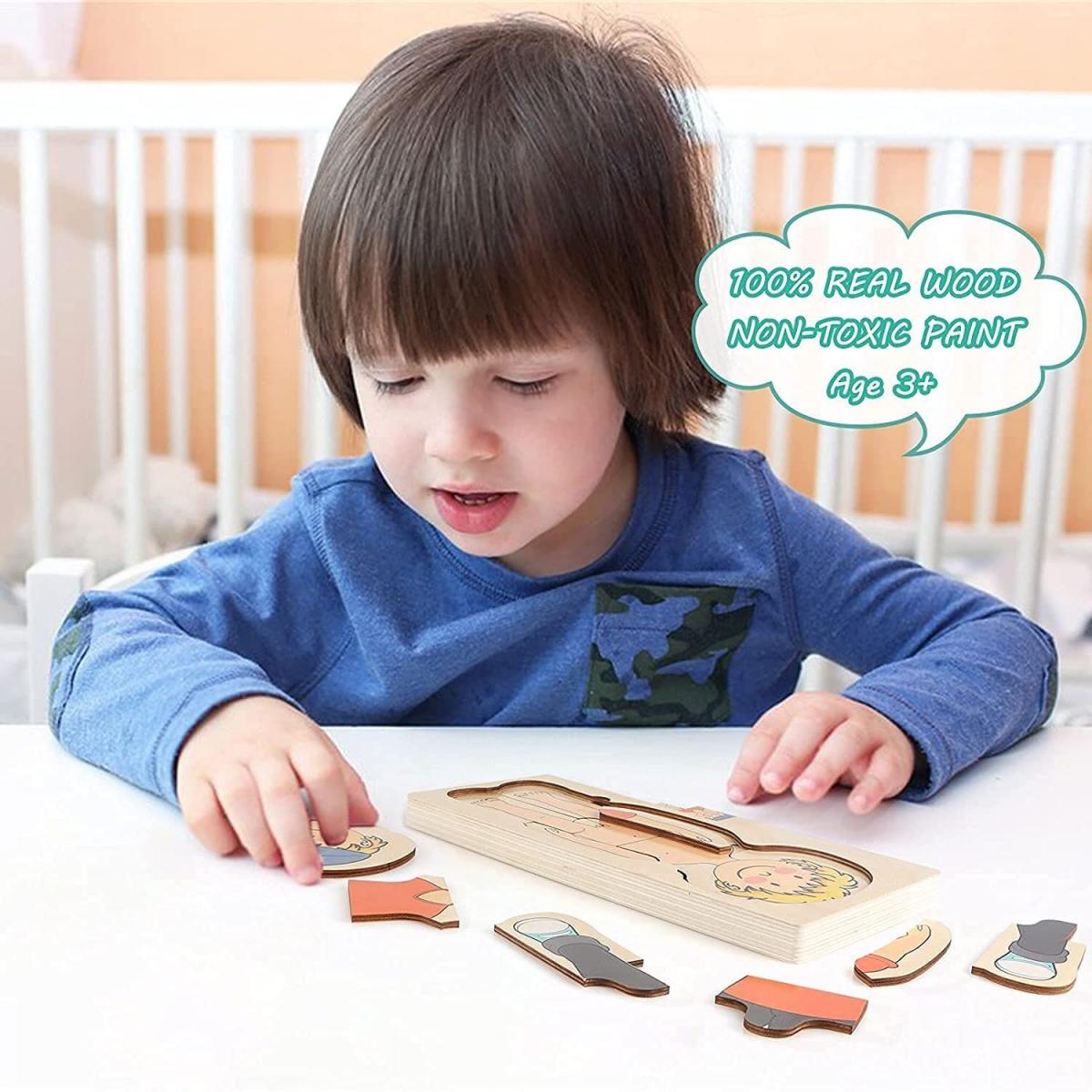 KidzLane Wooden My Body Puzzle Boy 5 Layer Jigsaw 我的身體拼圖木製男孩款