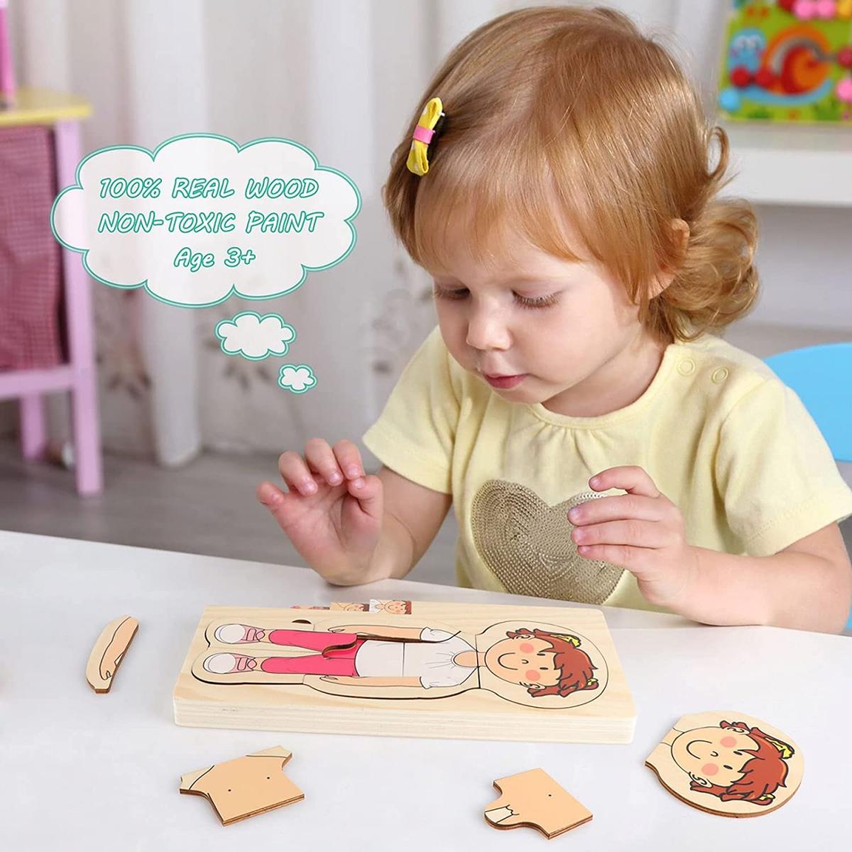 KidzLane Wooden My Body Puzzle Girl 5 Layer Jigsaw 我的身體拼圖木製女孩款