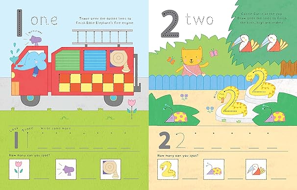 Usborne Get Ready for School Wipe-Clean Numbers to Copy 可擦寫數字書