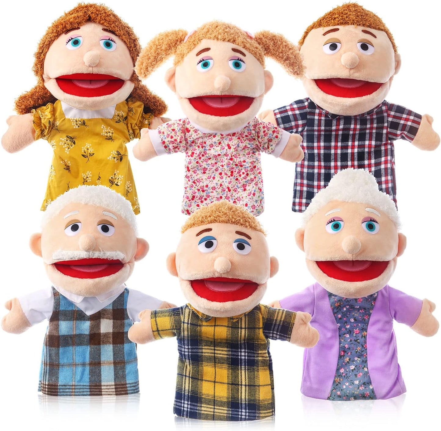 Western Family Hand Puppets Set of 6 西方家庭手偶 6 件套