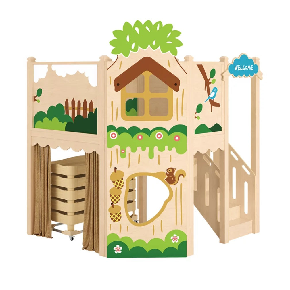 Adventure Haven Cozy Loft Hideaway Playhouse 雙層樹屋 配備自由空間