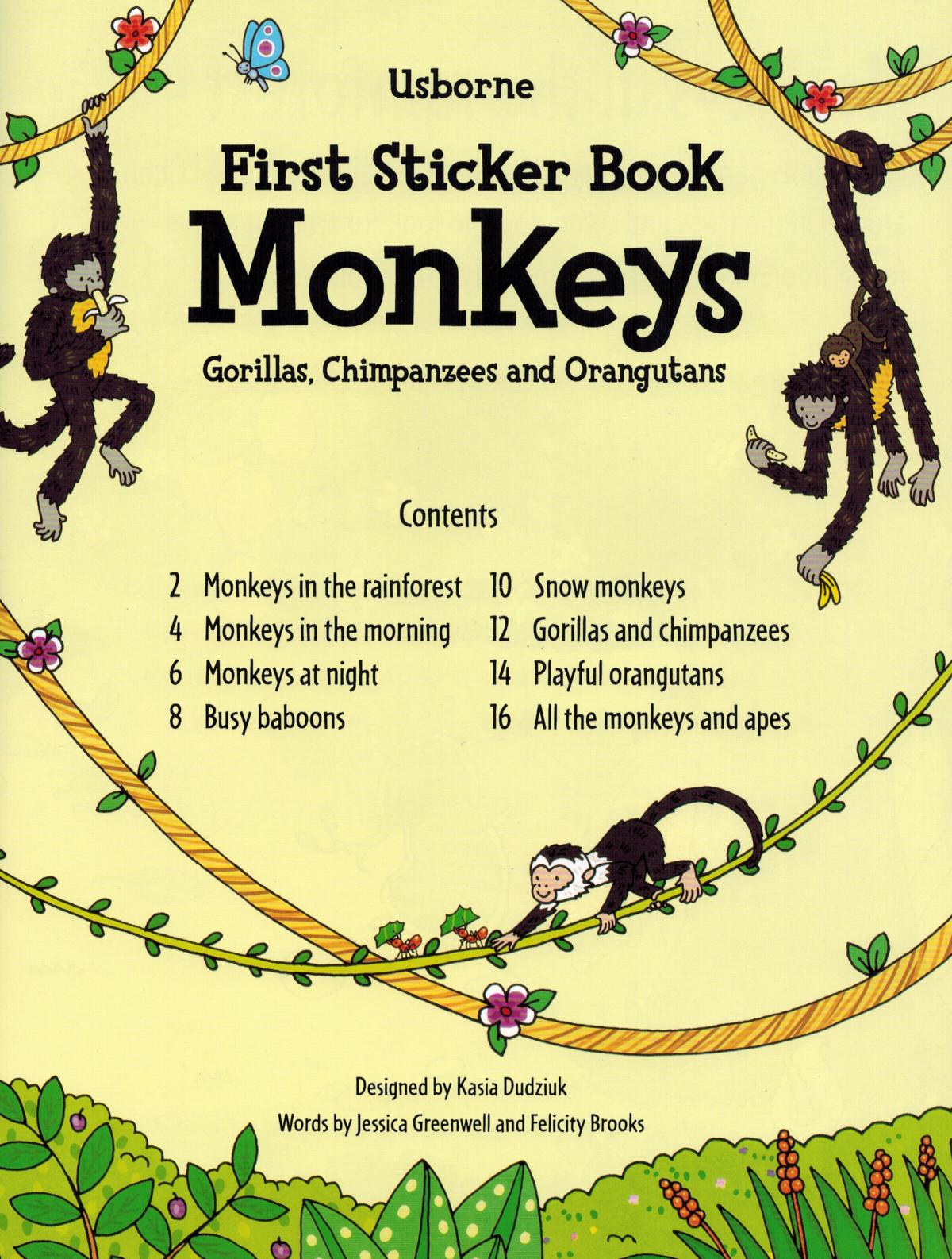 Usborne Monkeys Sticker Book Monkeys Sticker Book 小猴子貼紙書