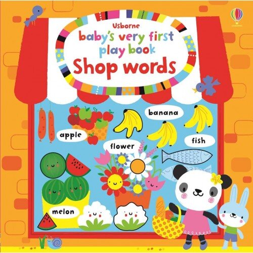 Usborne Baby's Very First Word Play Book Shops Words